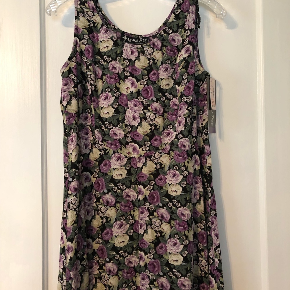 Purple floral maxi dress